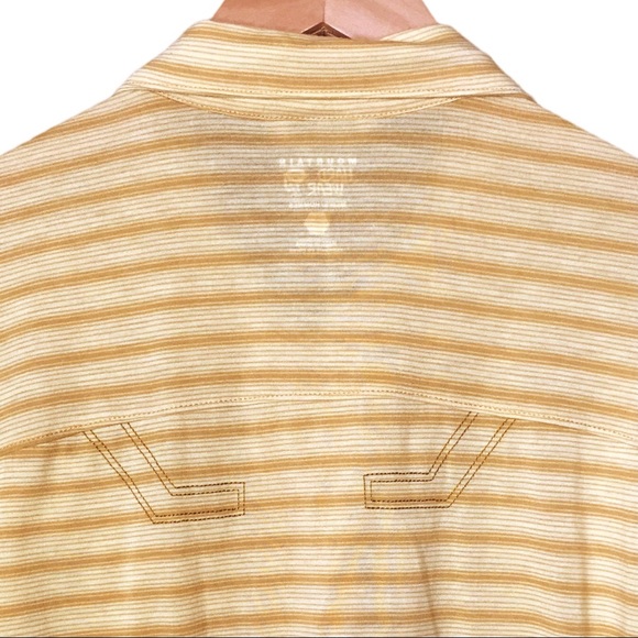 Mountain Hardwear 1/2 Zip Polo Pullover Yellow Stripes Performance Shirt Mens XL - Picture 10 of 13